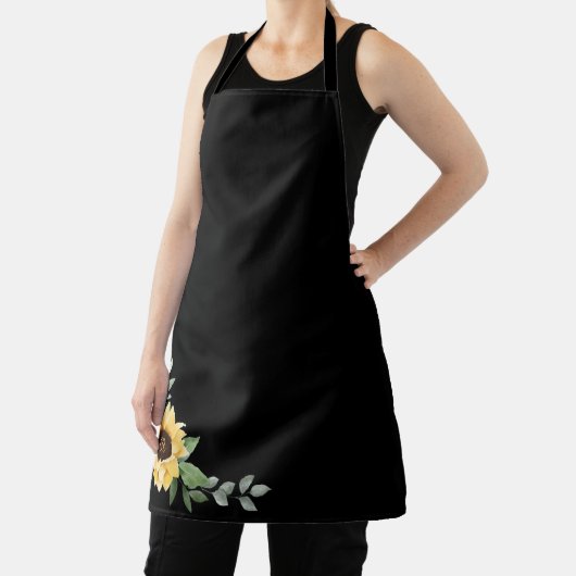 Gelbe Wasserfarben Sonnenblumen und Wildblume Mono Schürze (InSitu)