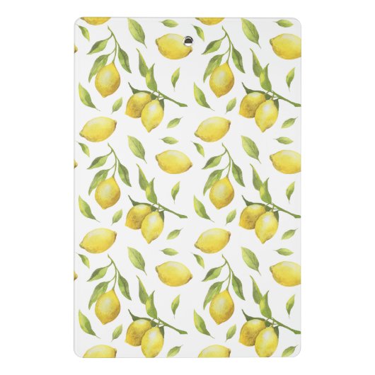 Gelbe Wasserfarben und Grünmuster Mini Klemmbrett (Rückseite)