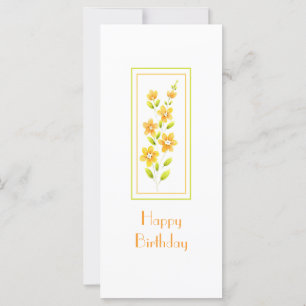 Gelbe Wasserfarbenflorale Stechkarte Karte