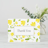Gelbe Wasserfarbenstämme Dankeskarte (Stehend Vorderseite)