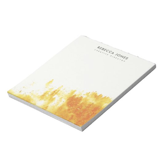 GELBE WASSERFARBLANDSCHAFT BAUMUSTER NOTIZBLOCK (Rotiert)