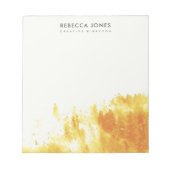 GELBE WASSERFARBLANDSCHAFT BAUMUSTER NOTIZBLOCK (Vorderseite)