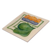 Gelbe Wasserlilie Elfenbeindekoration Jugendstil A Fliese (Seite)