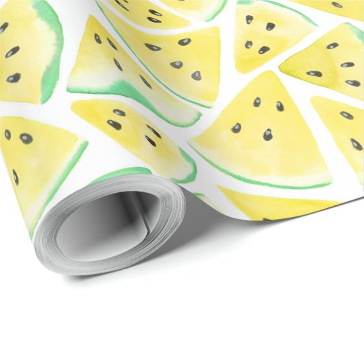 Gelbe Wassermelone-Scheiben-Verpackungspapier Geschenkpapier (Rolleneckpunkt)