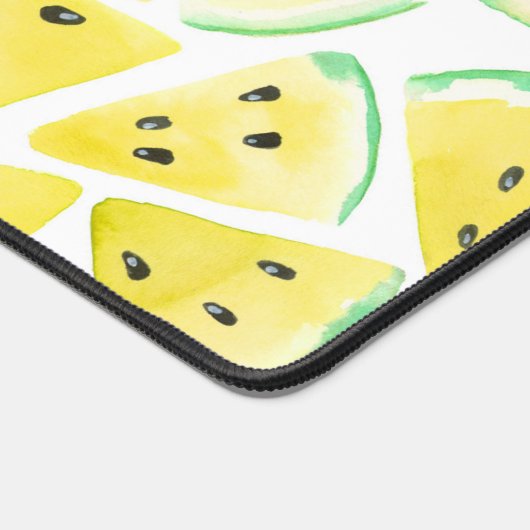 Gelbe Wassermelone-Scheiben-Verpackungspapier Schreibtischunterlage (Ecke)