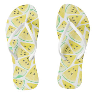 Gelbe Wassermelonen-Schnittmuster Badesandalen