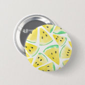 Gelbe Wassermelonen-Schnittmuster Button (Vorne & Hinten)