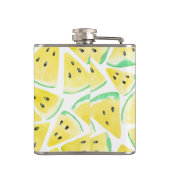 Gelbe Wassermelonen-Schnittmuster Flachmann (Rückseite)