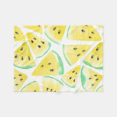 Gelbe Wassermelonen-Schnittmuster Fleecedecke (Vorderseite (Horizontal))