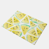 Gelbe Wassermelonen-Schnittmuster Fußmatte (Schrägansicht)
