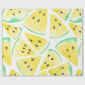 Gelbe Wassermelonen-Schnittmuster Geschenkpapier (Flach)