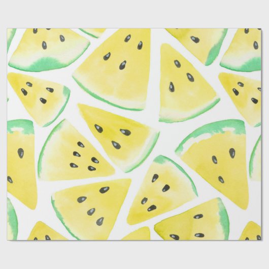 Gelbe Wassermelonen-Schnittmuster Geschenkpapier (Flach)