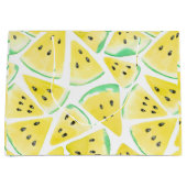 Gelbe Wassermelonen-Schnittmuster Große Geschenktüte (Vorderseite)