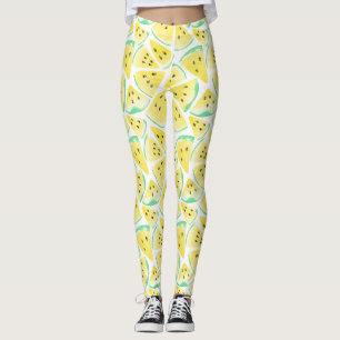 Gelbe Wassermelonen-Schnittmuster Leggings