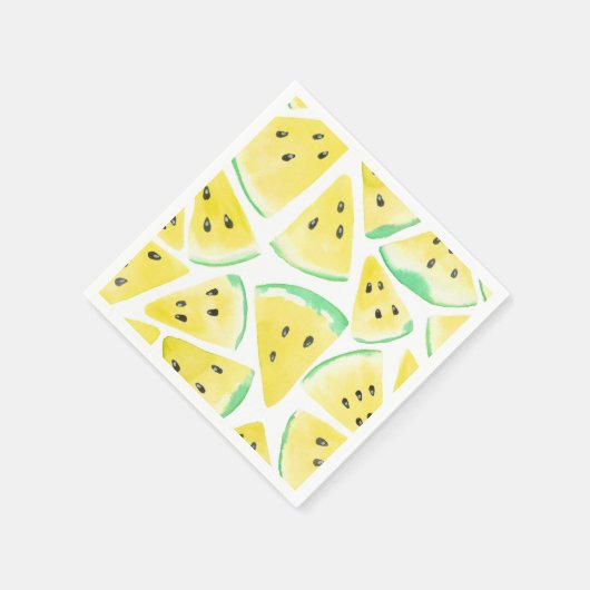 Gelbe Wassermelonen-Schnittmuster Serviette (Ecke)