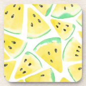 Gelbe Wassermelonen-Schnittmuster Untersetzer (Vorderseite)
