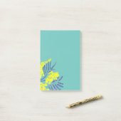 Gelbe Wattle Art Blumen Post-it Klebezettel (Auf Schreibtisch)