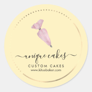 Gelbe Weichbäckerei-Gebäck-Konditorei-Shop Runder Aufkleber