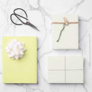 Gelbe weiche, helle, weiße Pastellfarbe Geschenkpapier Set
