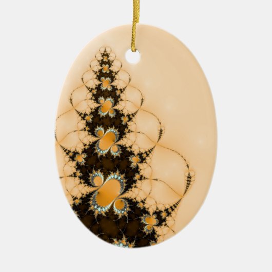 Gelbe Weihnachtsbaum-hängende Verzierung Keramik Ornament (Vorne)