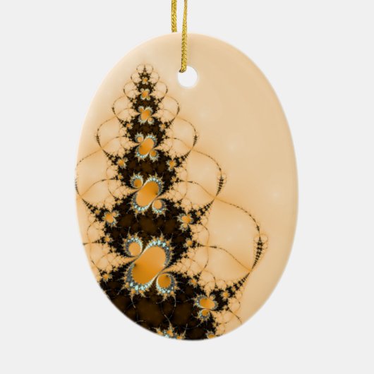 Gelbe Weihnachtsbaum-hängende Verzierung Keramik Ornament (Hinten)