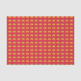 Gelbe Weihnachtsglocken mit rotem Tissue-Papier Seidenpapier