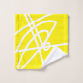 Gelbe weiße Abstrakte Kunst Badhandtuch Set (Waschlappen)