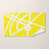 Gelbe weiße Abstrakte Kunst Badhandtuch Set (Handtuch)