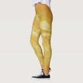 Gelbe weiße Abstrakte Leggings (Links)