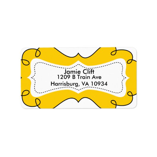 Gelbe weiße Adressenmarken Adressaufkleber (Vorne)