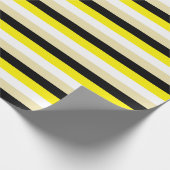 Gelbe, weiße, beige und schwarze Streifen Geschenkpapier (Ecke)
