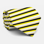 Gelbe, weiße, beige und schwarze Streifen Krawatte (Gerollt)