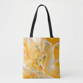 Gelbe weiße Blume abstrakte Kunst Georgia O'Keeffe Tasche