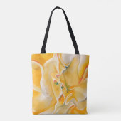 Gelbe weiße Blume abstrakte Kunst Georgia O'Keeffe Tasche (Rückseite)