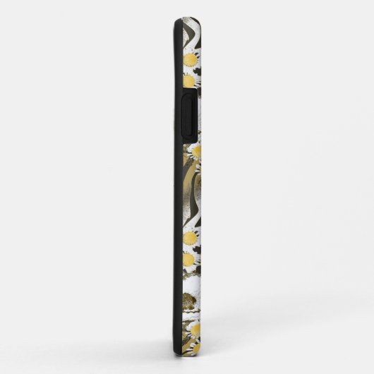 Gelbe, weiße Blume auf Tigerhintergrund Case-Mate iPhone Hülle (Hinten/Rechts)