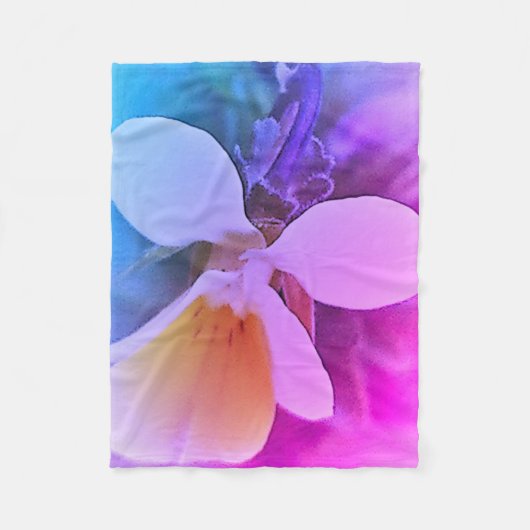 Gelbe weiße Blume Fleecedecke (Vorderseite)