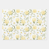 Gelbe Weiße Blumen Geburtstag Geschenkpapier Set (Vorderseite 3)