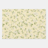 Gelbe Weiße Blumen Geburtstag Geschenkpapier Set (Vorderseite 2)