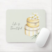 Gelbe Weiße Blumen Mousepad (Mit Mouse)