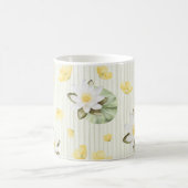 Gelbe Weiße Blumen Streifen Kaffeetasse (Mittel)
