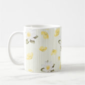 Gelbe Weiße Blumen Streifen Kaffeetasse (Links)
