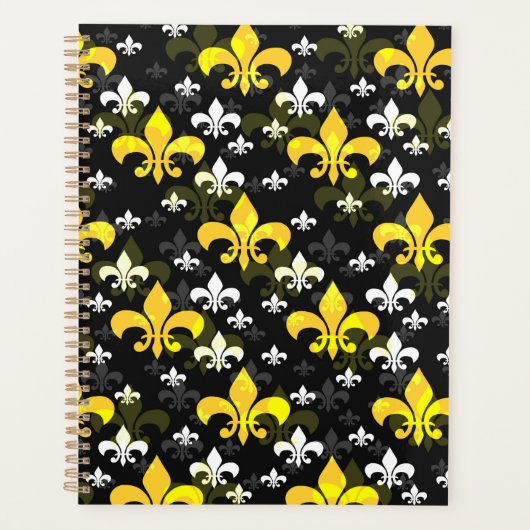 Gelbe Weiße Fleur De Lis Planer (Vorderseite)