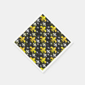 Gelbe weiße Fleur de Lis Serviette (Ecke)