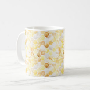 Gelbe Weiße Gold Waben Kaffeetasse