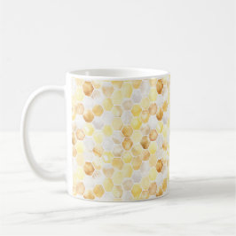 Gelbe Weiße Gold Waben Kaffeetasse