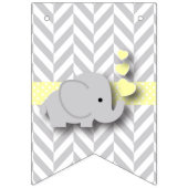 Gelbe, weiße graue Babydusche Wimpelkette (Zweite Fahne)