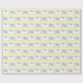 Gelbe, weiße graue Elefantendusche Geschenkpapier (Flach)