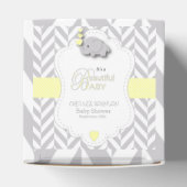 Gelbe, weiße graue Elefantendusche Geschenkschachtel (Oben)