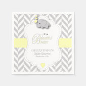 Gelbe, weiße graue Elefantendusche Serviette (Vorderseite)