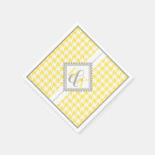 Gelbe, weiße Hahnentrittmuster Serviette (Ecke)